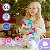 Plush Dolls 26cm Rainbow Colorful LED Light Dog Doll Stuffed Animals Musical Soft Toy Birthday Gift for Girls Throw Pillows Toys 230922