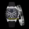 Gift Armband 116518 Black Dial Asian 2813 Automatic Mens Watch Black Bezel Sapphire Glass Steel Case gummiband Ny Watche231x