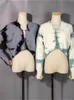 Camisetas de punto para mujer Colorfaith Y2K Pin Tie Dye Vintage Cardigans Recorte Moda Mujer Otoño Invierno Suéteres Tops cortos SWC3075JX 230922