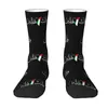 Men's Socks Palestine Arabic Calligraphy Name With Palestinian Flag Map Dress For Men Women Warm Fashion Crew