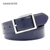 Cinturones para hombres de alta calidad de cuero genuino diseñador Real Mans cinturón Cinto Masculino azul marino 230923