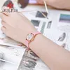 Julius mode dames montres bracelet en cuir couleur bonbon cadran creux spécial pour les jeunes Relojes Mujer Bayan Kol Saati JA-912314W