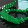 Łańcuchy zielone Malezja jades chalcedony kamienne koraliki 10-17 mm kwadratowy poziom 6 mm okrągły naszyjnik dla kobiet biżuteria 18-calowa B631-1