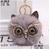 Party Favor 2022 Gree Owl Peluche Porte-clés Imitation Lapin Fourrure Boule Sac Pendentif Voiture Drop Livraison Maison Jardin Fournitures de Fête Événement Dh3Ae