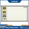 Projectieschermen VEIDADZ Projectiescherm Wandmontage 16 9 Wit raster Anti-licht projectiescherm 60 84 100 120 inch voor binnen en buiten film 230923