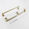 Badtillbehör Set Brushed Gold Badrumstillbehör Set Hardware Kit Wall Mount Hand Handduk Bar Rack Toalett Rollpappershållare Robe Hook Hanger 230923