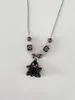 Pendentif Colliers Dessin animé Ghost Cross Perles Collier pour femmes Kpop Mode Mignon Cool Esthétique Clavicule Chaîne Harajuku Tendance Y2k Bijoux