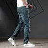 Jeans da uomo KSTUN taglio dritto per uomo business casual pantaloni in denim maschile pantaloni a figura intera classico hombre marchio di alta qualità 230923