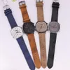 Julius Real Chronograph Men's Business Watch 3 cadrans groupe en cuir Square Face Quartz Wristwatch Watch Gift JAH-098233I
