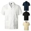 Camisas casuales para hombres tops de verano de moda firmes costuras de desgaste resistente a la camisa de manga corta cómodo tela suave tela suave