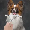 Peigne à cheveux pour vêtements de chien, fourniture quotidienne pour animaux de compagnie, brosse en acier inoxydable, poignée de râteau, outils de beauté