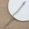 Chain Bracelet for Women Men Classic White Gold Plated Brass Twisted Cable Wire Chain with Hidden Buckle