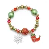 Braccialetti con ciondoli Colorati e carini Moda Tema natalizio Anno Pietra Pianta di Babbo Natale Fiocco di neve Bracciale Gioielli per regalo da donna