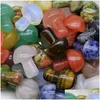 Kunst en ambachten 2 cm Mini Kristal Agaat Halfedelstenen Diy Natuurlijke Regenboog Colorf Rock Minerale Paddestoel Voor Huis Tuin Feest D Dhntl