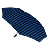 Umbrellas Striped Halloween 8 Ribs Auto Umbrella Blue And Black Carbon Fiber Frame Wind Resistant Ligthweight For Male