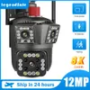 Kamery IP Legendafe 12MP HD 6K WiFi kamera na zewnątrz automatyczne śledzenie PTZ Trzy obiektyw ekranu WaterproofwiFi Security Video 230922