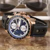 Montre de luxe pour homme, chronomètre à quartz, chronographe, en acier inoxydable, bracelet en cuir, cp21280P