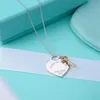 Chains Ladies High-end Luxury Heart-shaped Key 100%925 Sterling Silver Necklace For Women Gift Jewelry252h