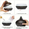 1pc Aroma Diffuser Essential Oil Large Room Office 550ml Wood Color USB Charge Essential Oil Diffusers Cool Mist Humidifier Super Quiet Ambient 7 Color LED Light