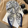 Foulards Luxurg Design Foulard en soie Femmes Floral Imprimer Petit bandeau doux Wrap Tête carrée Bandana Cou Silencieux Hijab Lady Printemps 230922