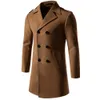 Men's Wool Blends Mens Double Breasted Autumn Winter Coat 2023 Brand Long Sleeve Trench Fashion Casual Solid Color Overcoat veste homme 230922