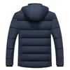 Mens Down Parkas Fashion Fleece Hooded Winter Coat Men Thick Warm Jacket Windproof Gift For Father Husband Parka 230923