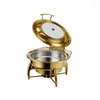 Geschirr-Sets Gold Chaffing Dishes Glasplatte Royal Warmer Commercial Buffet Dish Luxus für El