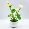 装飾的な花1PC偽の植物庭用品シミュレーションロータスホームデコレーションフラワーボンサイ7フォーク高品質の人工物植物