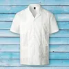 Męskie zwykłe koszule modne letnie topy mocne szwy odporne na zużycie szczupłe dopasowanie wygodne koszule z krótkim rękawem miękki tkanina