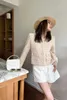 Kvinnorjackor Designer 2023 Ny stil Temperament Slim Celebrity Rice Pink Single Breasted Woolen Tweed Cardigan Coat Tsiu