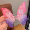 Dog Apparel Butterfly Hairpin Moving Gradient Hair Clip Pet ThreeDimensional Barrettes Pearl Accessories 230923