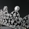 Hårklipp myfeivo full zirkon brud krona bröllop tiaras tillbehör prinsessan super fairy hq0788