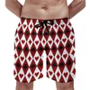 Men's Shorts Poker Cards Board Red Hearts Casual Beach Male Custom Sports Surf Quick Drying Swimming Trunks Gift