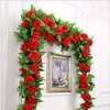 Decorações de Natal 250cmlot Rosas de Seda Ivy Vine com Folhas Verdes para Decoração de Casamento em Casa Folha Falsa DIY Pendurado Garland Flores Artificiais 230923
