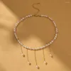 Pendant Necklaces Fashion Creative Rice Bead Crystal Necklace For Women Simple Versatile Ladies Banquet Gift Jewelry Wholesale Direct Sale