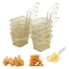 Förvaringskorgar minisilkorg för chips/lökringar fyrkantiga rostfritt stål chip fryer stek tillbehör släpp leverans hem g otzjg