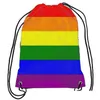 Opbergzakken Regenboog Dstring Rugzak Pride Gay Roze LGBT-tas Sportcadeau Aanpassen 35X45Cm Polyester Digitaal printen Voor Wandelen Beac Dhrde