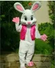 Высококачественный костюм талисмана кролика на Хэллоуин, Рождество, наряды с героями мультфильмов, костюм, рекламные листовки, карнавальная одежда унисекс, наряд для взрослых