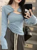 Women's Sweaters Deeptown Y2K Korean Fashion Pink Cropped Sweater Women Harajuku Sexy Slim Knitted Jumper Vintage Casual CardiganVest Set Tops 230922