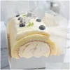 Present Wrap Transparent Cake Roll Packaging Box med handtag miljövänlig klar plastostost Bakning Swiss Roll1 Drop Delivery Home GA OTL7D