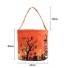 LED Light Halloween Candy Bucket Basket Trick Treat Bags Reusable Tote Bag Pumpkin Candy Gift Baskets With Handle Carrying For Kids Party Supplies Favors