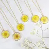 Pendant Necklaces Real Forget Me Not Babysbreath Necklace Resin Dried Flower Pressed Floral Nature Lover Birth Month Jewellery