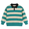 Bluzy bluzy bawełniane grube dzieci moda top chłopcy polo kołnierz kołnierz jesień dzieci w stylu college'u w stylu college'u lapel pullover 2309923