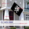 Autres fournitures de fête d'événements Pirate Cat Skull and Crossbone Flag 35 pieds Single Traveling Vivid and Fade Funny Polyester Banner 230923