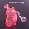 Vente en gros 5,5 pouces de bécher en verre Bongs plates-formes pétrolières en ligne Perc Pipe à fumer Dab Rig conduites d'eau Bong Bubbler avec 14,4 mm mâle tuyau de brûleur à mazout en verre DHL gratuit