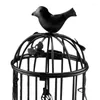 Candle Holders 1 Pcs Iron Bird Cage Holder Cutout Butterflies Hollow Vintage Candlestick Table Decor