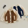 Jacken 0801 Lioraitiin 04 Jahre Kleinkind Baby Junge Mädchen Fleece Wintermantel Kontrast Langarm Jacke Knopf Strickjacke Outwear 230923