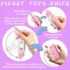 Novel Games 3D Printing Gravity Morot Knife Fidget Toys Decompression Push Card Toy Plast Anti Stress Relief för barn Vuxna 230922 Bästa kvalitet