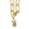 Pendentif Colliers Imitation Cristal Couronne Nom Initial Collier Pour Femmes Homard Griffe Fermoir Connexion Multicolore Lettre Alphabet Bijoux