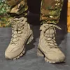 Yağmur botları fujeak erkekler askeri taktik botlar sonbahar kış su geçirmez deri ordu botları çöl güvenlik iş ayakkabıları savaş ayak bileği botları 230922